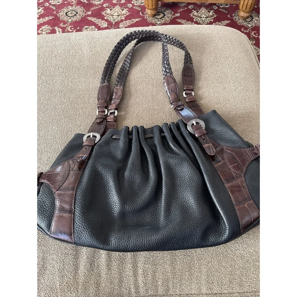 Brighton Brown Leather Satchel Handbag Purse Shoulder Bag UOO6046 (TD)